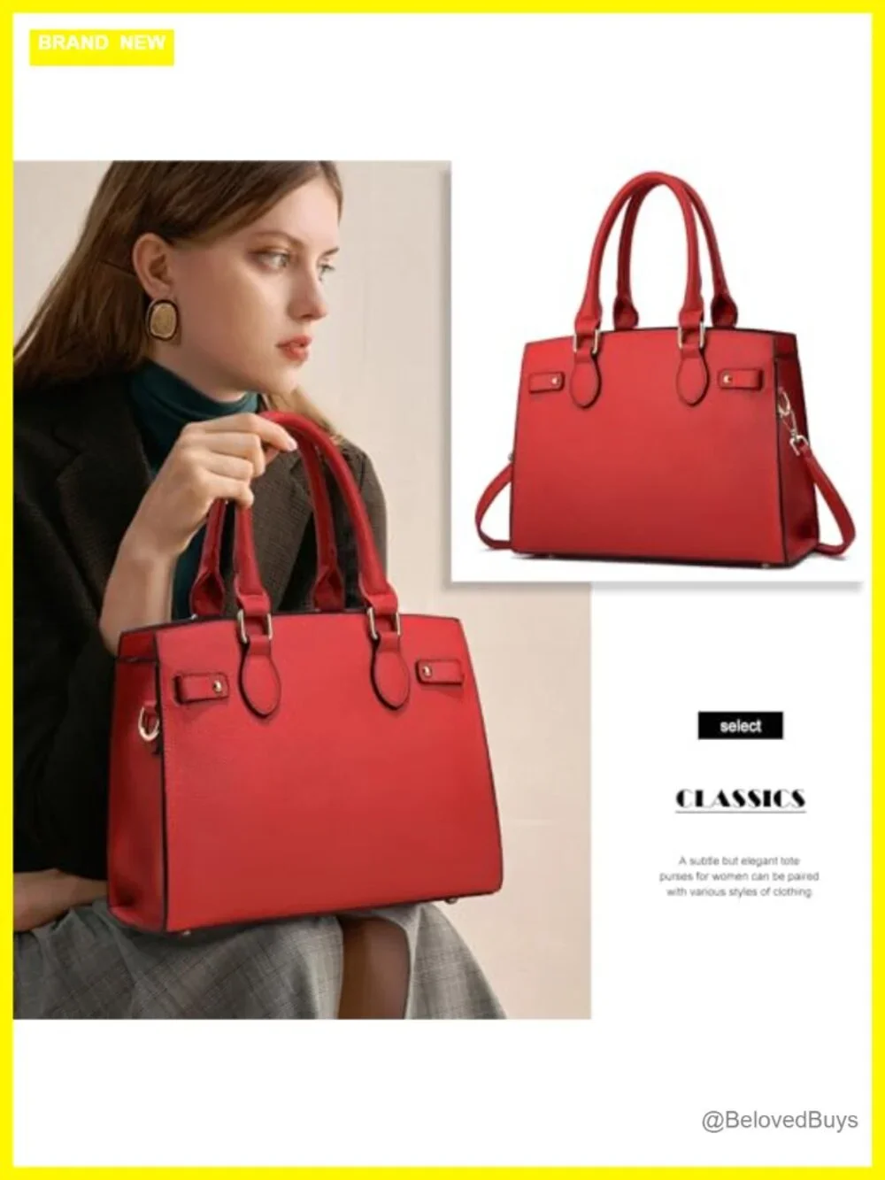 PU Leather Tote Bag Crossbody Satchel Shoulder Handbag with Top Zipper
